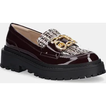 Dámské mokasíny Mokasíny Liu Jo RUMI 34 dámské, vínová barva, na platformě, SF5057EX327S1228 93X, EUR 41