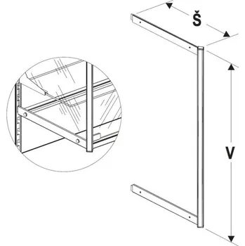 Prodejní regál Nosník vysoké vitríny 400/2000mm - 2683