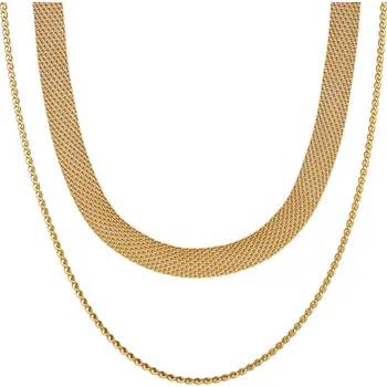 Náhrdelník Náhrdelník Mesh dvojitý zlatý