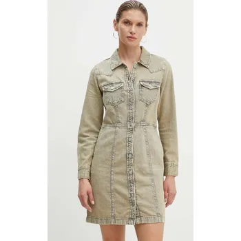 Dámské šaty Džínové šaty Levi's béžová barva, mini A7592 80X, vel. S