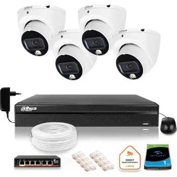 Bezpečnostní kamera DAHUA ZESTAW Dahua IP dohledová sada 4 dome kamery 6Mpx Disk 1TB