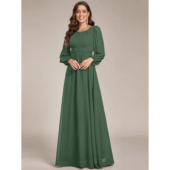 Dámské šaty Svatební Šaty pro družičky s dlouhými nafouknutými rukávy Barva: Azurová, Velikost: XL