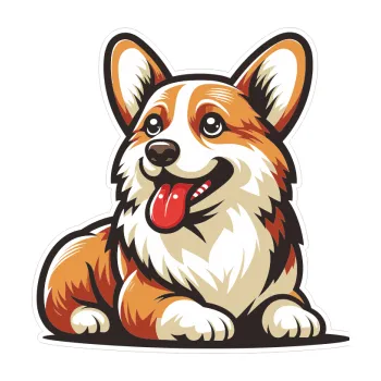 Samolepicí dekorace na vozidlo Barevný pes 055 levá Welsh Corgi Pembroke (9,9 x 10) SAMOLEPKA NA AUTO, NÁLEPKA, FÓLIE, POLEP, TUNING, VLASTNÍ TEXT, TISK, AUTOSAMOLEPKY.cz, POLEPY, OBRÁZEK, LOGO, 3D STICKERS