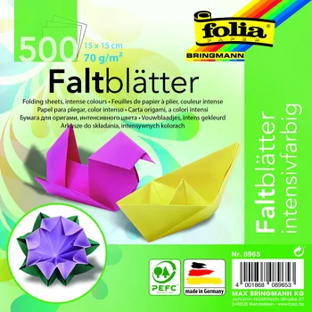 Umělecký papír Origami papír - 15 x 15 cm - 500 archů v 10 barvách