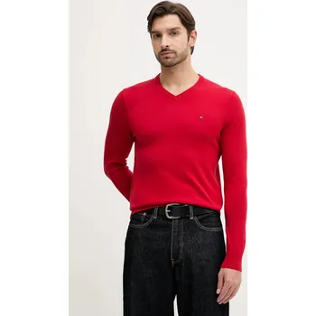 Pánský svetr Bavlněný svetr Tommy Hilfiger MW0MW14745 červená 33A, vel. M