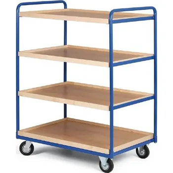 Čtyřpolicový vozík - police dřevotříska s hranou - 3641