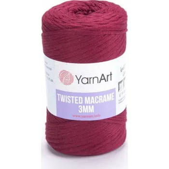 Příze Hrubá příze Twisted Macrame 3mm, 250g vínová