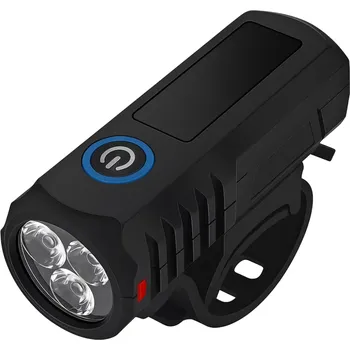 Cyklosvítilna Nakida HW 2288 – USB-C přední světlo na kolo, 3× CREE LED, černé (přední světlo na kolo | USB-C světlo | cyklistické světlo | Nabíjecí světlo na kolo | blikačka | silné světlo | bílé přední led | bateriové světlo | světlo na řídítka | bike light |)