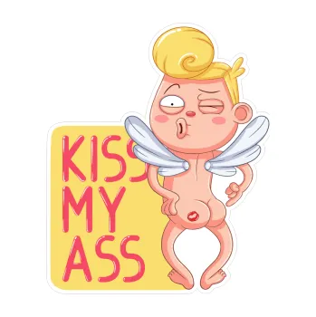 Samolepicí dekorace na vozidlo Barevný andílek 001 polib mi (8,4 x 10) SAMOLEPKA NA AUTO, NÁLEPKA, FÓLIE, POLEP, TUNING, VLASTNÍ TEXT, TISK, AUTOSAMOLEPKY.cz, POLEPY, OBRÁZEK, LOGO, 3D STICKERS