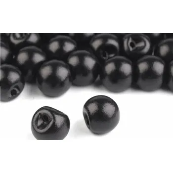 Perla k našití / knoflík Ø8 mm černá 20 ks