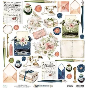 Umělecký papír Designový papír Written, 30x30 cm, 240g/m2