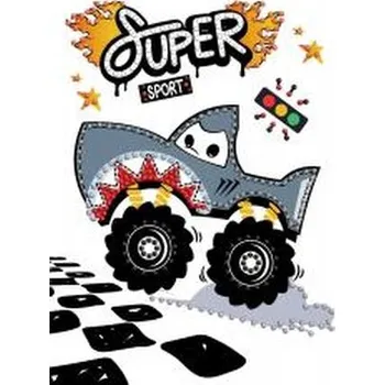 Set školních potřeb Diamentowa mozaika - Samochód rekin 15x20cm