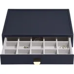 Stackers, Krabička na šperky Stackers Pebble s 20 přihrádkami se zásuvkou classic tmavomodrá - Formadore