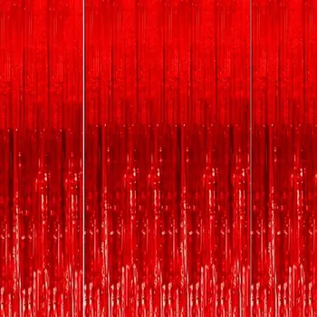 Dekorační závěs metalický červený 100 x 200 cm