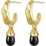 JAY Náušnice Idris - černý onyx, stříbrné zapínání JAY-9220-ZS51343 Černá