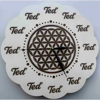 Hodiny Hodiny Přítomnosti Květ života Bílé Velikost hodin: 30 cm