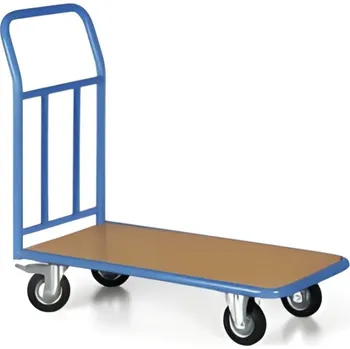 Plošinový vozík Plošinový vozík s odnímatelným madlem 700 x 450 mm, černá kola - 3622