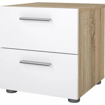 Noční stolek Noční stolek Pedro II, dub sonoma / bílý lesk