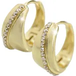 Pozlacené stříbrné náušnice kroužky ve tvaru kapky s krystaly Swarovski Elements