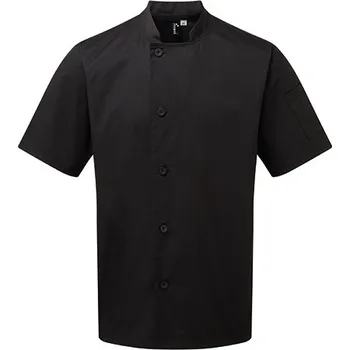Gastro oděv Premier Workwear Kuchařský rondon s krátkým rukávem Barva: Black (ca. Pantone Black C), Velikost: XS G_PW900