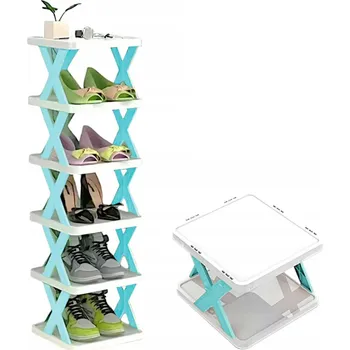 Skladací stojan na topánky - Modrá / 6 úrovní