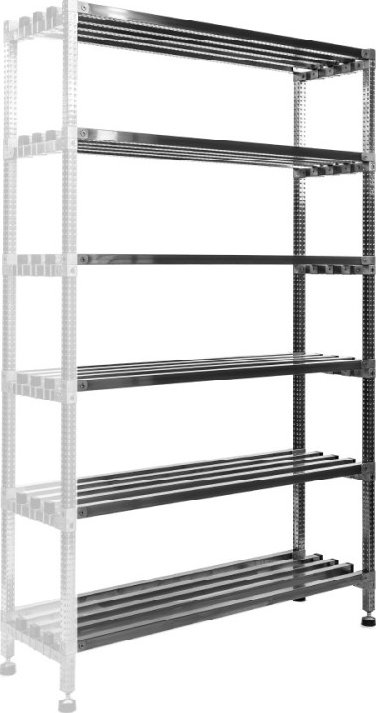 Nerezový regál PŘÍDAVNÝ 1510x900x400mm, 3 police rošt - 9441
