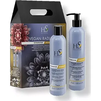 Šampon HS Milano Vegan Radiance Reconstruction sada Phytostructure Maintenance Shampoo 350 ml + Phytostructure Sealing Effect Conditioner 350 ml + Prodloužená možnost vrácení zboží do 30 dnů.