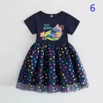 Dívčí šaty Dívčí šaty Lilo & Stitch - modré se srdíčky Motiv: 6, Velikost: 140
