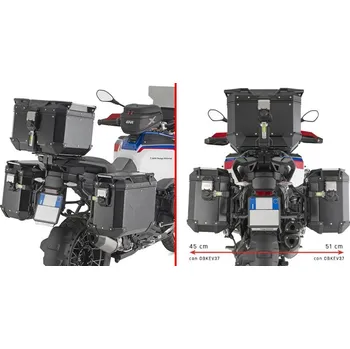 Zavazadlo na motocykl GIVI PLO5146CAM trubkový nosič PL ONE-FIT pro BMW R 1300 GS Adv. (25) pro boční kufry OBKEV