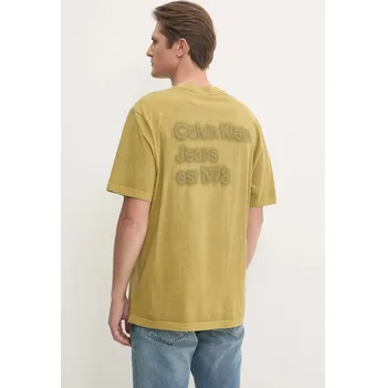 Bavlněné tričko Calvin Klein Jeans J30J327078 zelená 81X, vel. M