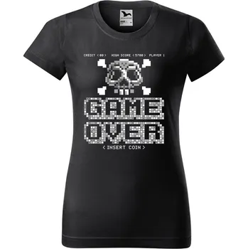 Dámské tričko levne-damske-bavlnene-tricko-potisk-konec-hry Velikost dámská trička Basic: XXL šířka 59, délka 69, Odstín dámské tričko Basic: Grafitové