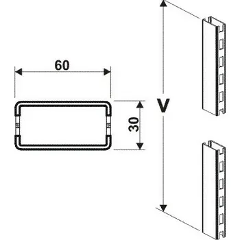 Prodejní regál Stojina 60x30mm/1000mm - 2216