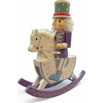 Vánoční dekorace Vánoční dekorace - Louskáček na houpacím koni (30 cm) Barva: Fialová
