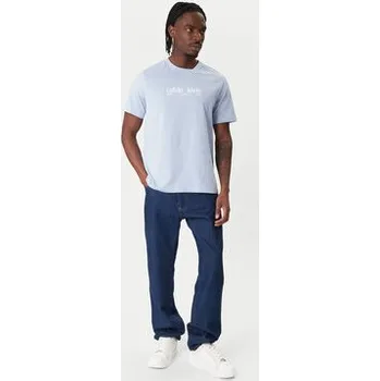 Pánské oblečení Calvin Klein Jeans T-Shirt NYC Graphic LV14RE831G Fialová Regular Fit L