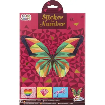 Výuková hračka Papírová intarzie podle čísel, A4- motýl