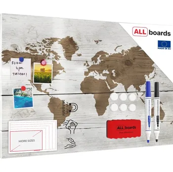 Obraz Kovový obraz mapa s věta ve světlých barvách 90 x 60 ALLboards METAL MB96_00103