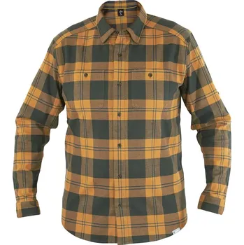 Pánská košile Flanelová košile pánská WARMPEACE DALLAS, lava grey/mustard - XXXL