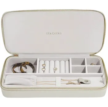 Šperkovnice Stackers, Cestovní šperkovnice s prostorem na náhrdelníky Stackers světle béžová - Formadore