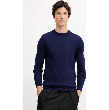 Pánský svetr Vlněný svetr Trussardi pánský, tmavomodrá barva, M0038000005N 59X, vel. S