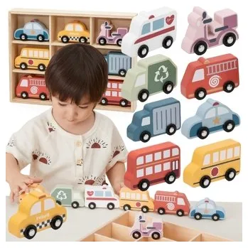 Dřevěná hračka VIGA 44281 Drewniany Zestaw Pojazdów Miejskich