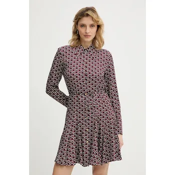 Dámské šaty Šaty Tommy Hilfiger vínová barva, mini, WW0WW48629 83X, vel. 38