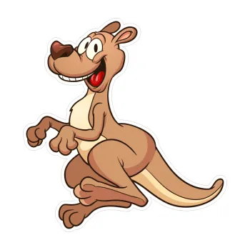 Samolepicí dekorace na vozidlo Barevný klokan 002 levá (9,5 x 10) SAMOLEPKA NA AUTO, NÁLEPKA, FÓLIE, POLEP, TUNING, VLASTNÍ TEXT, TISK, AUTOSAMOLEPKY.cz, POLEPY, OBRÁZEK, LOGO, 3D STICKERS