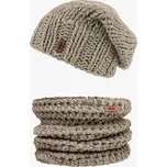 Doke Set merino pletená čepice roy creme a nákrčník creme