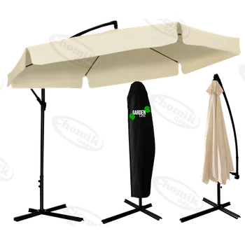 Slunečník ZAHRADNÍ SLUTEČNÍK 3 M BÉŽOVÝ 'BANÁN' S KRYTEM *2866