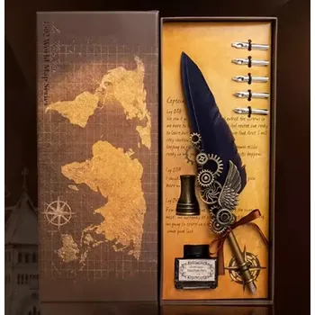 Luxusní kaligrafická sada – inkoustové retro pero v dárkovém balení ✒️