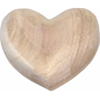 by inspire Dřevěná dekorace Srdce, 10 cm, světlé