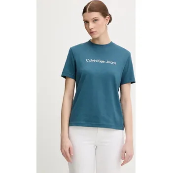 Bavlněné tričko Calvin Klein Jeans dámské, bílá barva, LV047C912G 69X, vel. XXS