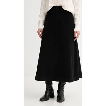 Dámská sukně Bavlněná sukně United Colors of Benetton černá barva, midi, áčková, 494BD0058 99X, vel. 34