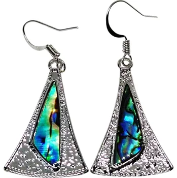 Náušnice Naušnice s perletí Paua, trojúhelníkové