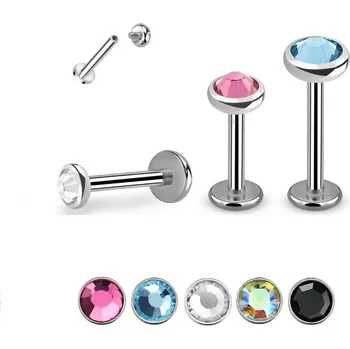 Piercing Atreya Titanová labreta s vnitřním závitem Malin Barva: Černá, Velikost koncovky: 5 mm, Délka / Průměr: 6 mm